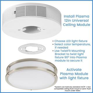 SILENTAIRE Plasma Air Purifier 12 in. Universal Ceiling Mount System H1N1  STA 8032 Certified 400 sqft Two Working Modes 120-277V 559051000