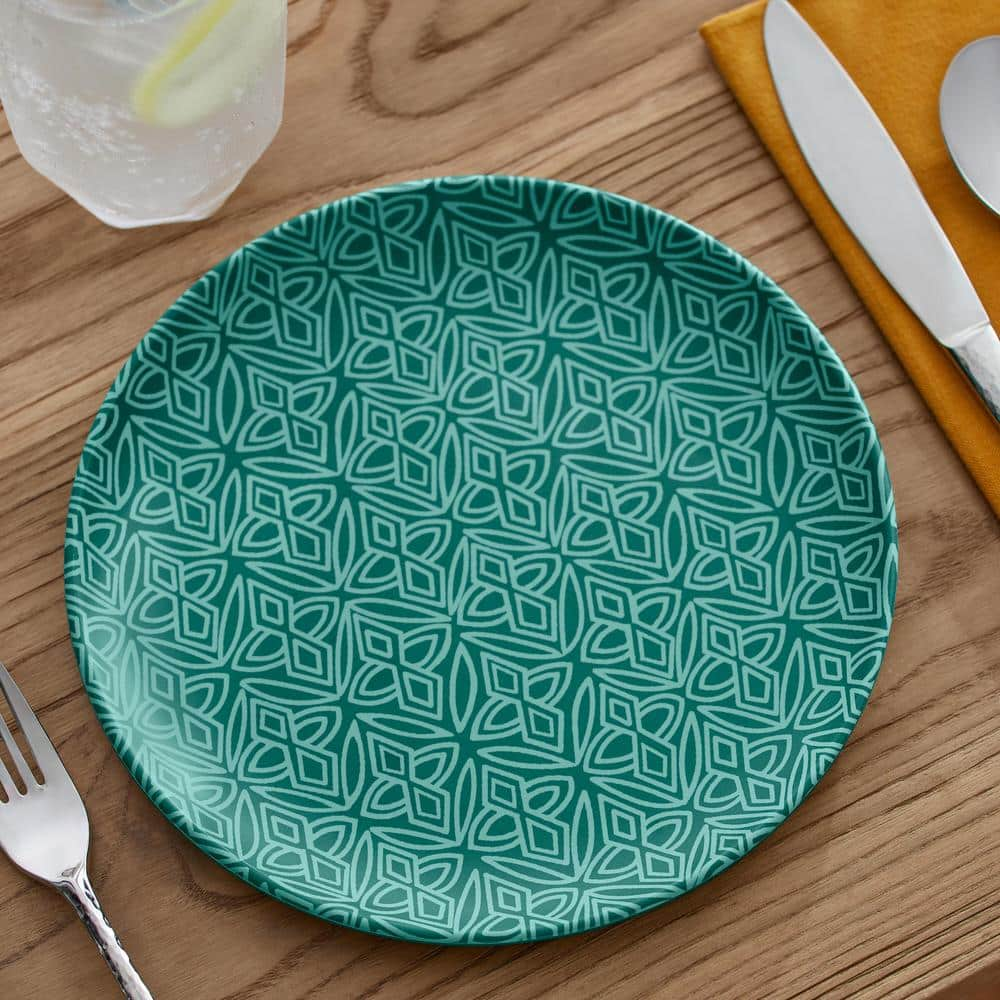 StyleWell Taryn Melamine Accent Plates in Malachite Trellis (Set of 6) AA5479MLT