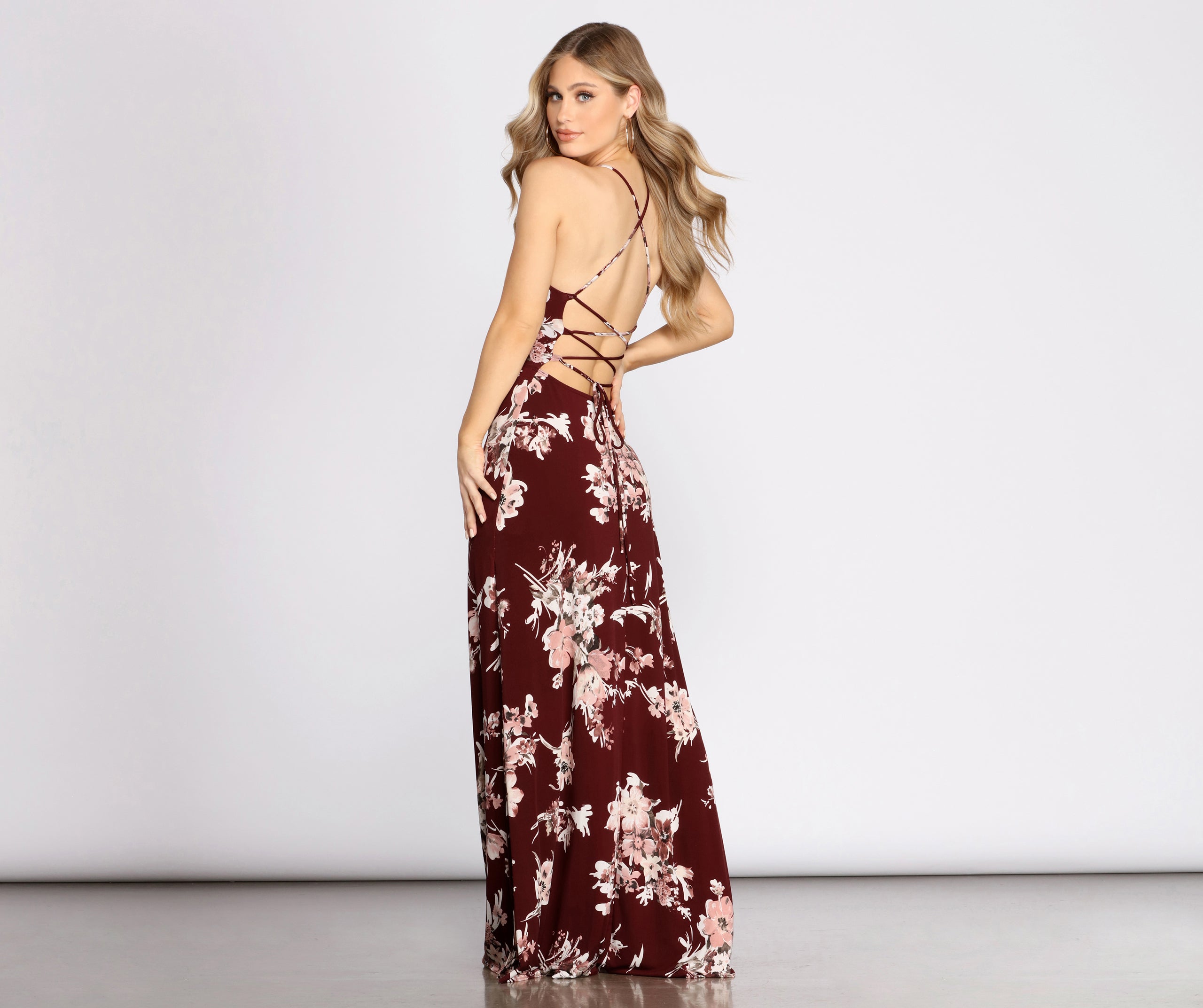 Fine In Florals High Neck Maxi Dress