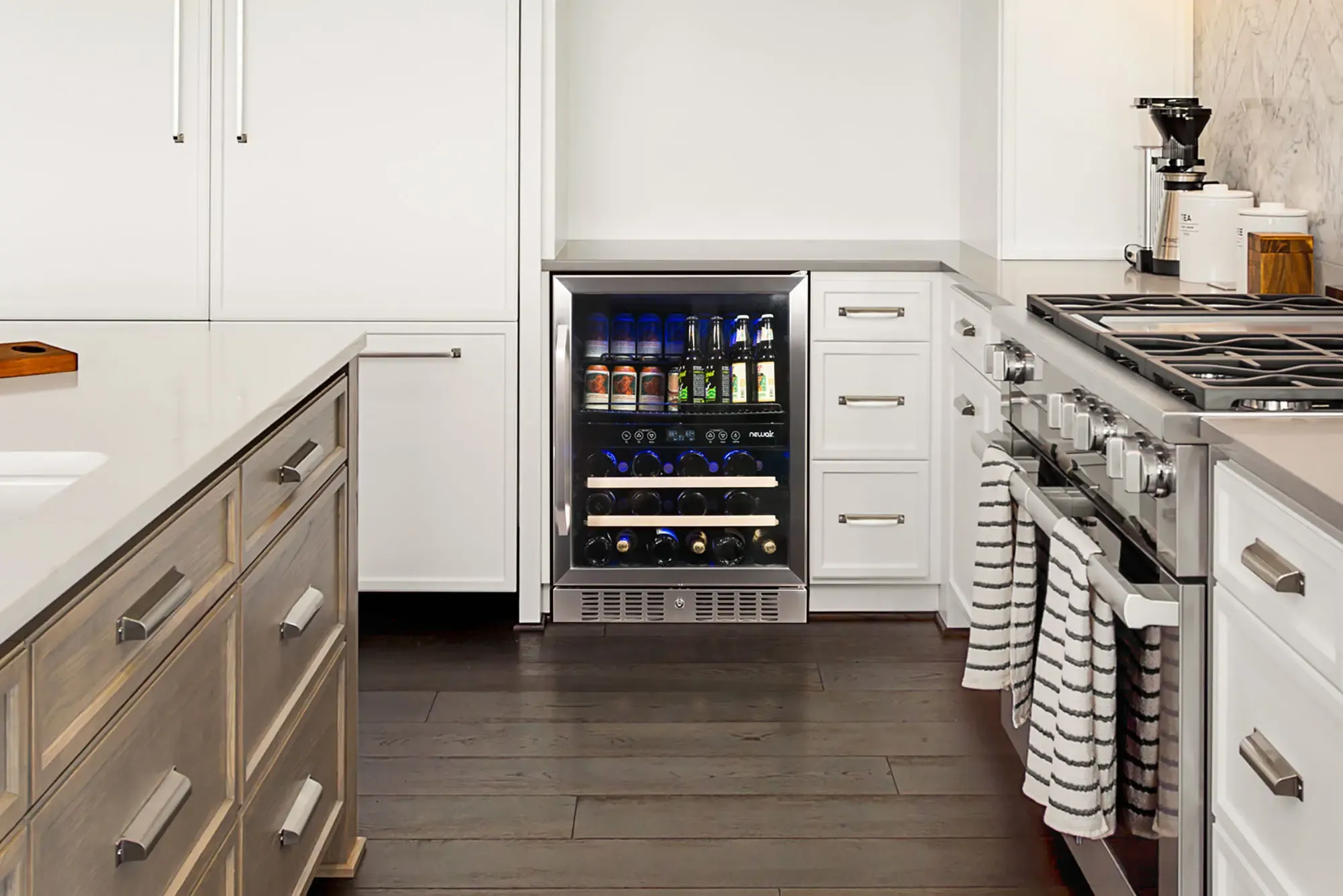 NewAir Dual Zone Beverage and Wine Cooler - Stainless Steel