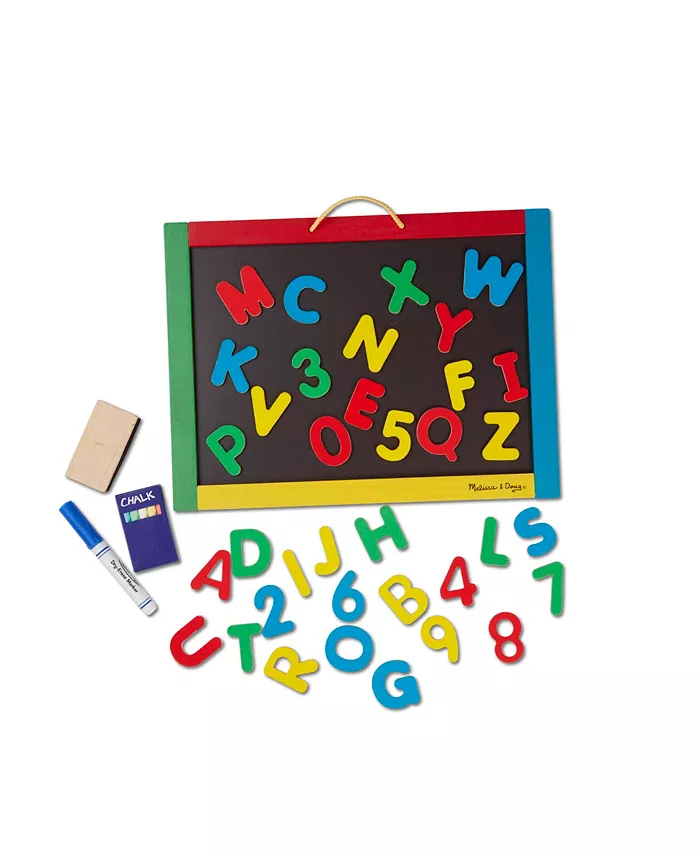 Melissa and Doug Melissa and Doug Magnetic Chalkboard and Dry-Erase Board With 36 Magnets  Chalk  Eraser  and Dry-Erase Pen