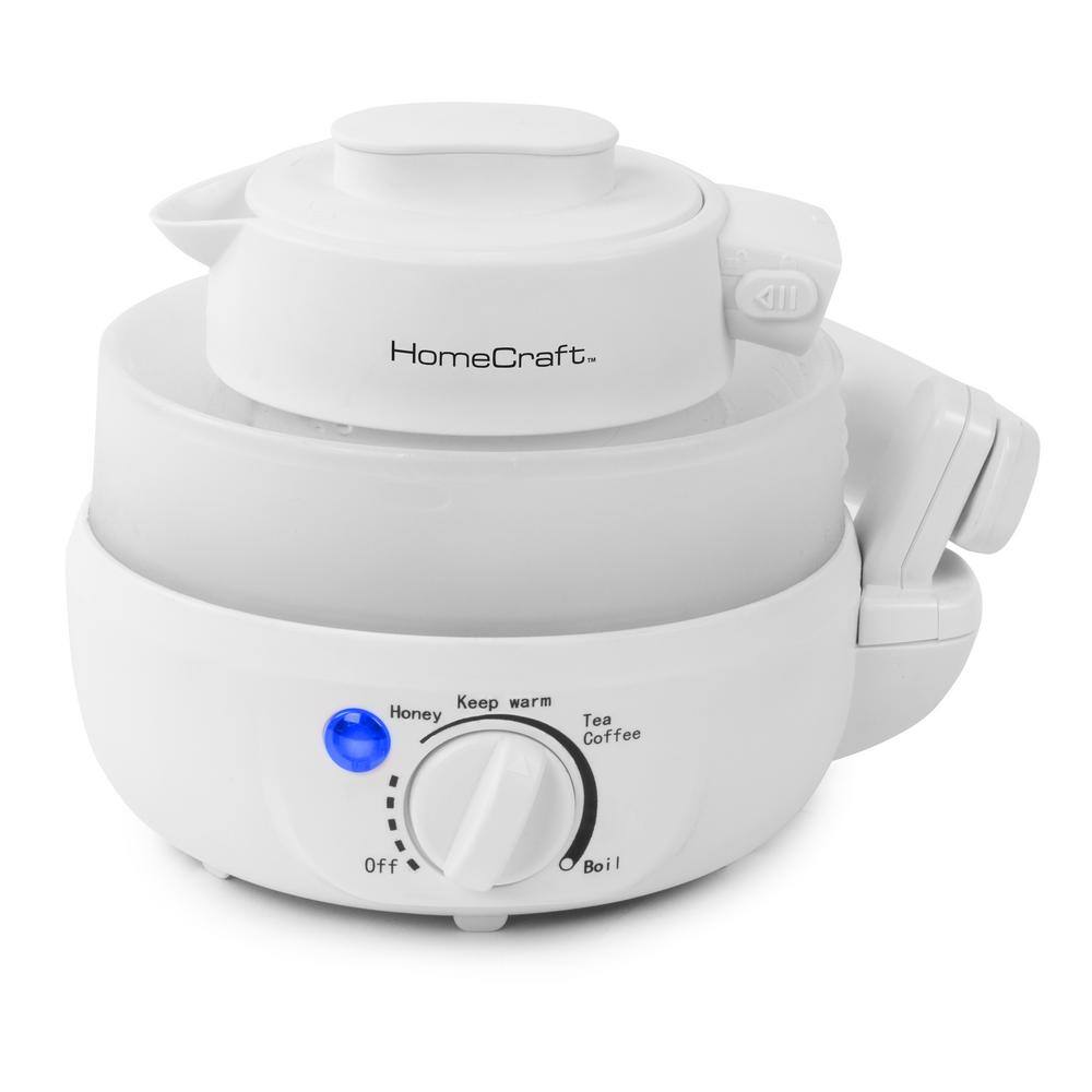 Nostalgia 2.5-Cup White Corded Electric Kettle with Silicon Carafe HCCWK6WH