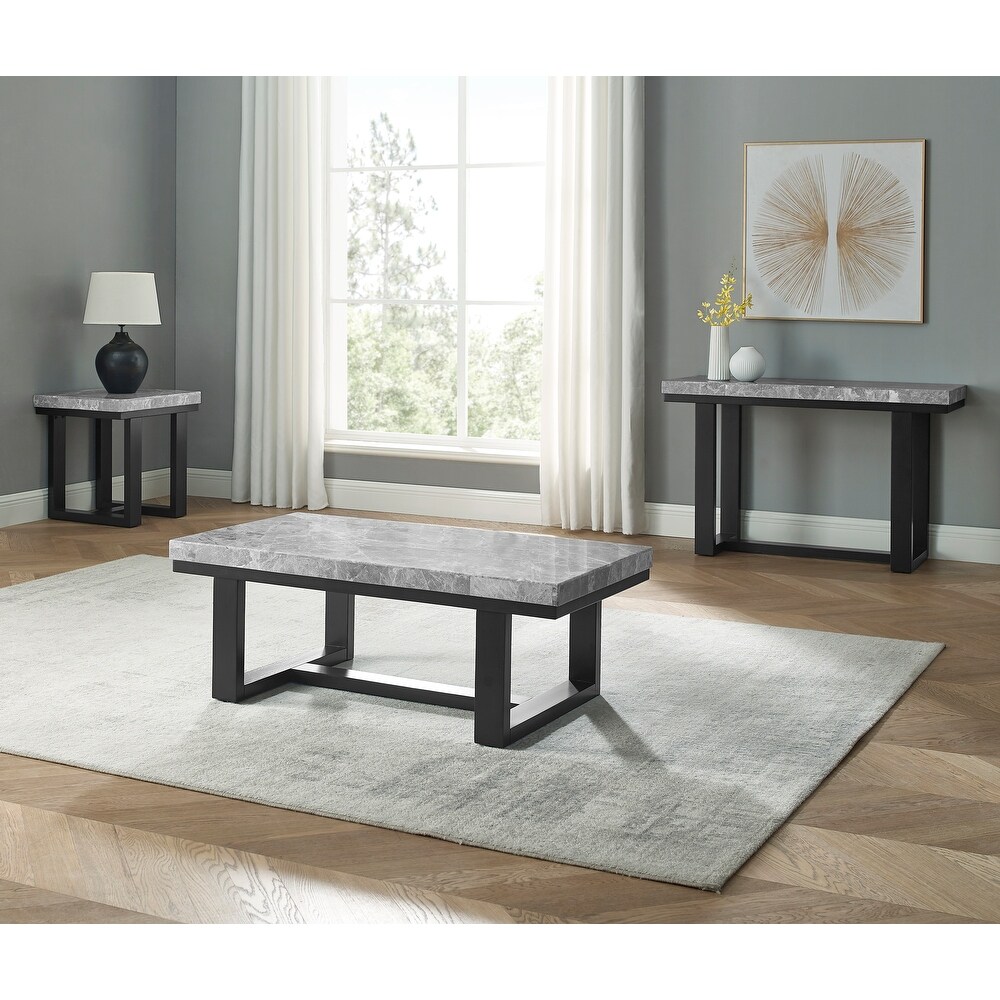 The Gray Barn Ludlow Gray Marble Sofa Table