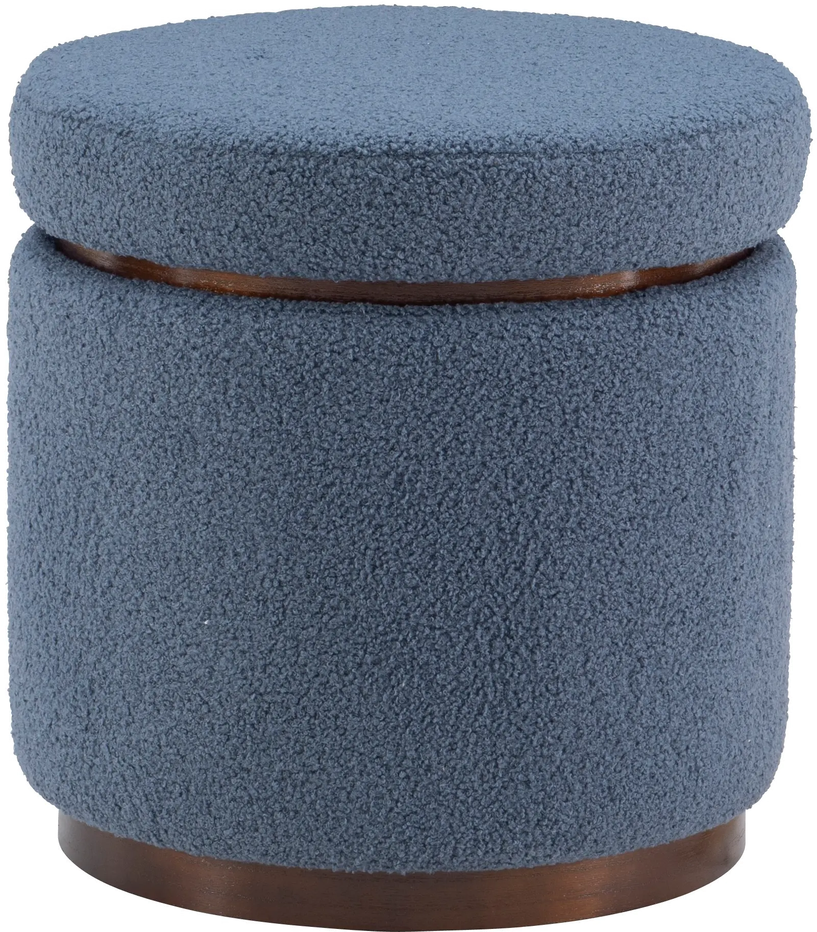 18 Inch Sunny Blue Gray Round Ottoman