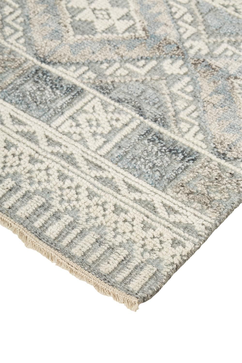 Eckhart Hand Knotted Blue and Ivory Rug by BD Fine