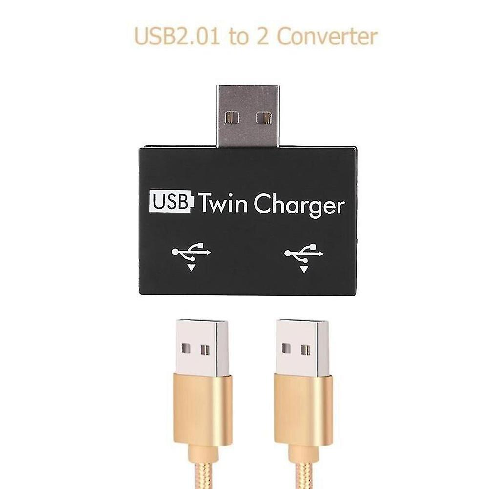 Usb 2.0 Male To Twin Female Charger Dual 2 Port Usb Dc 5v Charging Splitter Hub Adapter Converter C