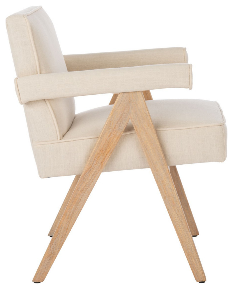 Katie Mid Century Arm Chair Bone Linen/Whitewash   Midcentury   Armchairs And Accent Chairs   by V.S.D Furniture  Houzz