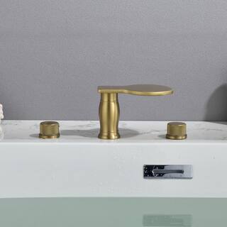 Nestfair 2-Handle Deck-Mount Roman Tub Faucet in Brushed Gold SMD1523G