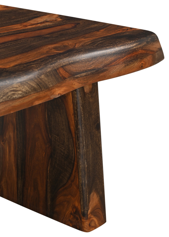 Damian Live Edge Wood Coffee Table   Rustic   Coffee Tables   by Taran Design  Houzz