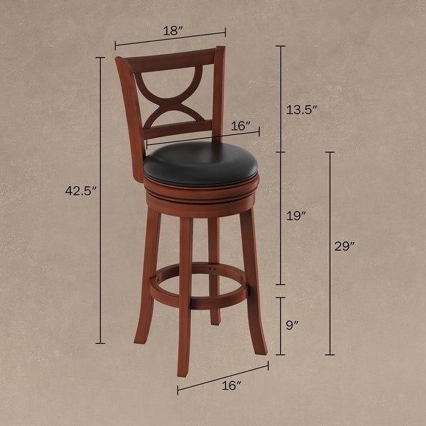 Hastings Home 29-Inch High Back Bar Stool with 360-Degree Rotating Seat