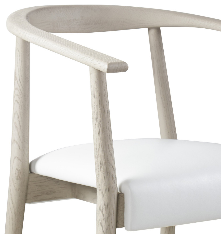 Brook Dining Chair Fallon White/Gray Oak   Midcentury   Dining Chairs   by AED Luxury Home Decor  Houzz