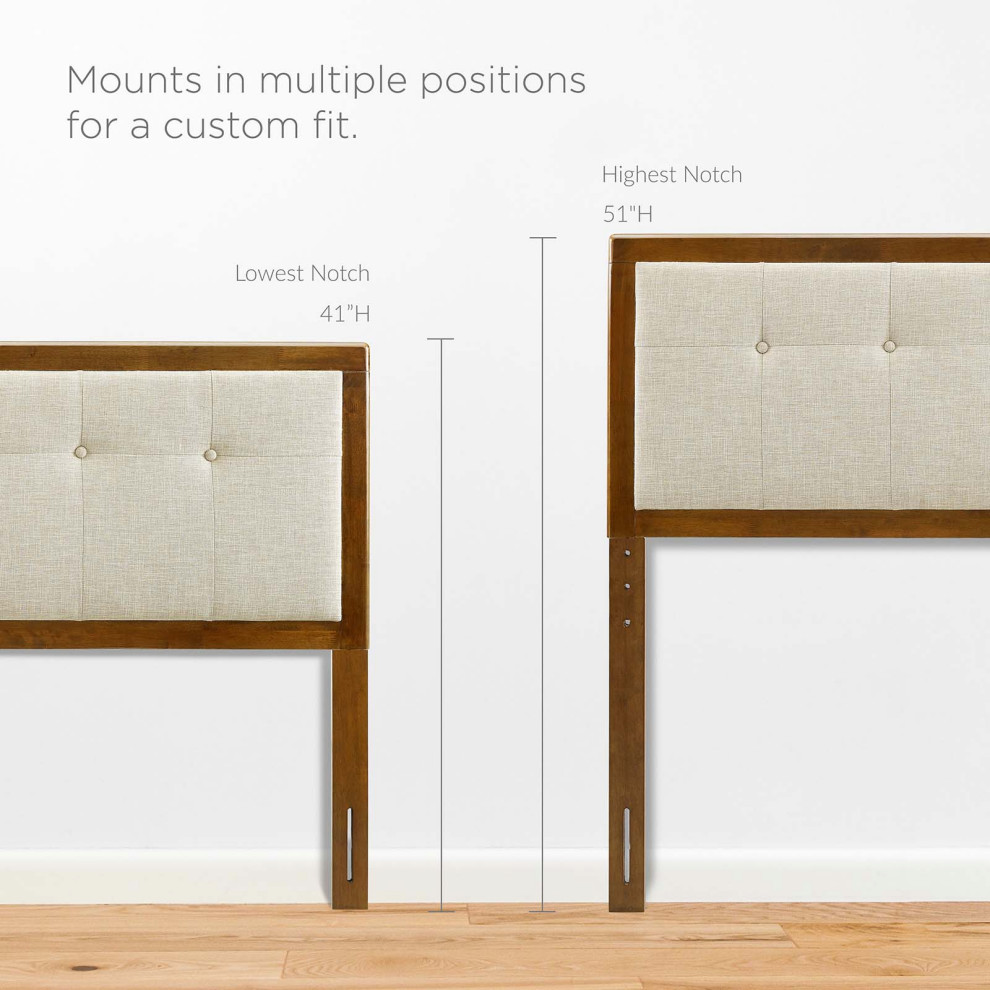 Draper Tufted Queen Fabric and Wood Headboard   Transitional   Headboards   by Uber Bazaar  Houzz