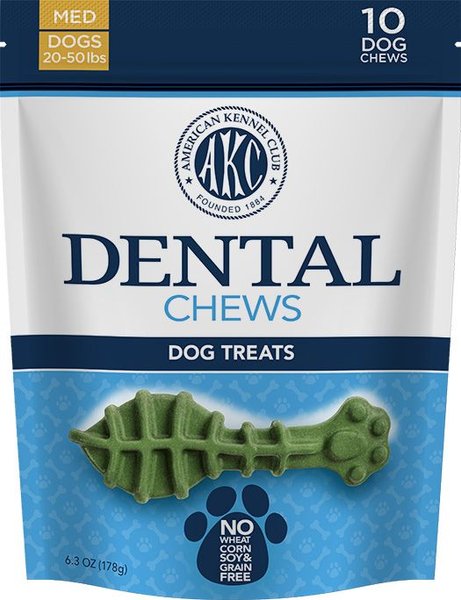 American Kennel Club Natural Dental Chews Dog Treats， Medium， 10 count