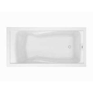 American Standard EverClean 72 in. x 100 in. Rectangular Soaking Bathtub with Reversible Hand Drain in White 7236L.002.020