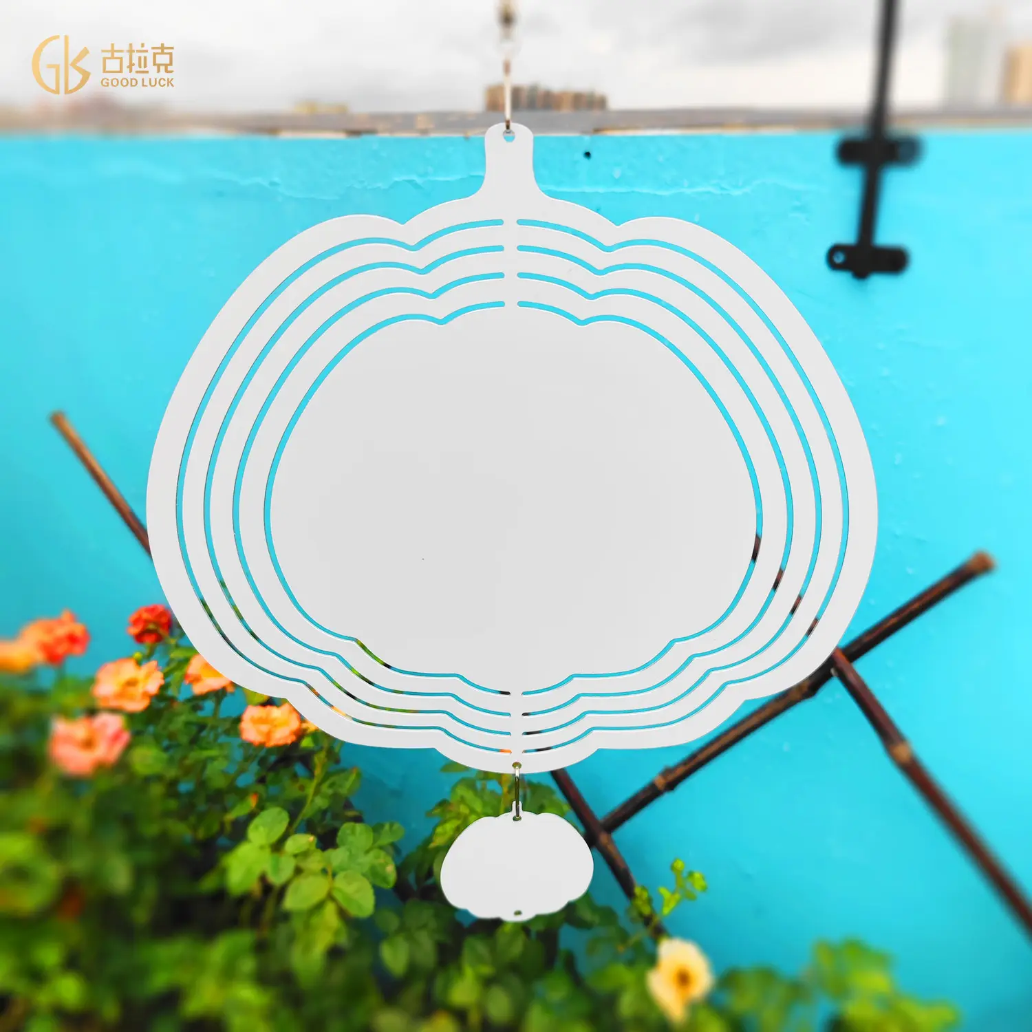 Sublimation wind spinner blanks 10 8 inch 3D Aluminum chime Wind Powered Kinetic Sculpture Metal Wind Spinners