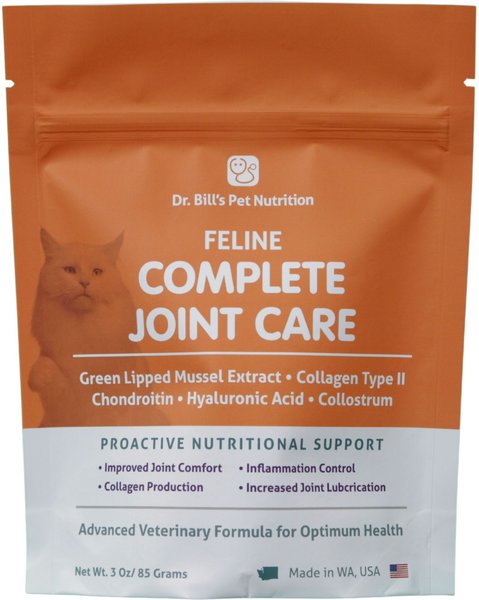 Dr. Bill's Pet Nutrition Feline Complete Joint Care Cat Supplement Powder， 85-gm pouch