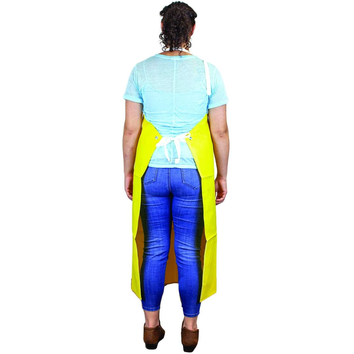 Safe Handler, Heavy Duty Nitrile Industrial Bib Apron, Chemical and Oil Resistant, Yellow