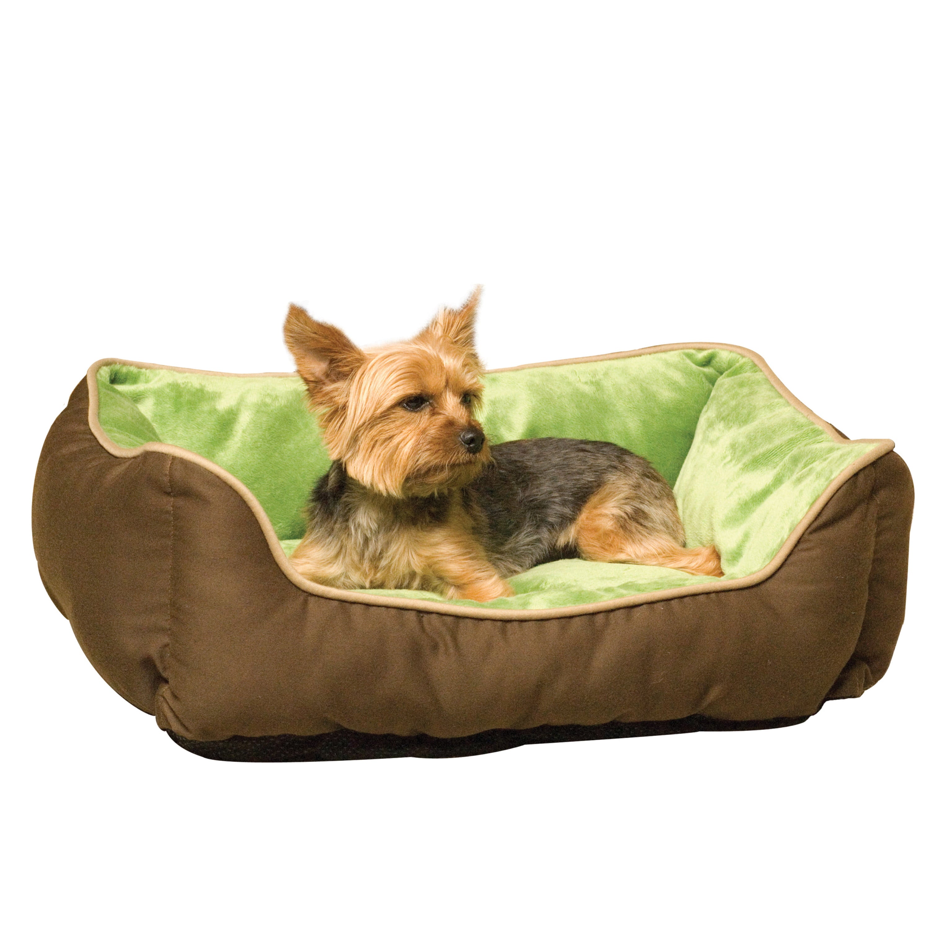 KandH Lounge Sleeper Pet Cat Bed， Mocha/Green