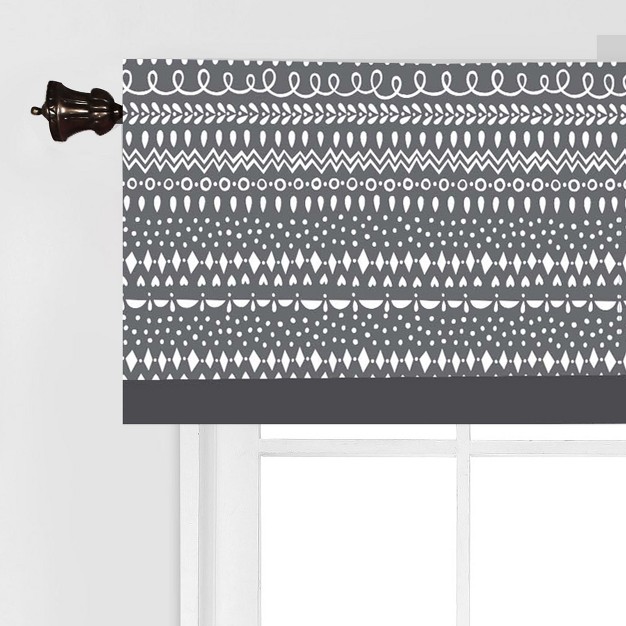 Bacati Owls Grey beige Neutral Cotton Window Valance