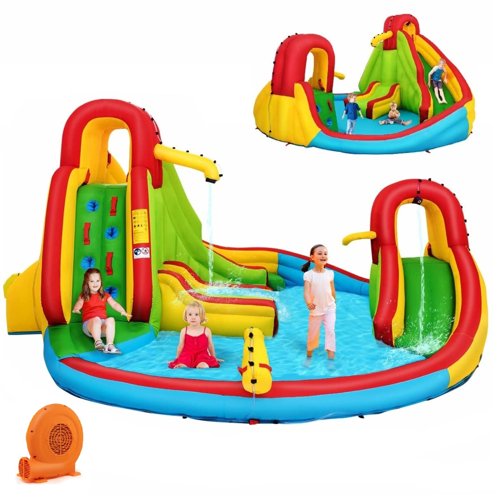 Multiple Play Areas 7 in 1 Backyard Giant Inflatable Water Slide for Kids and Adults