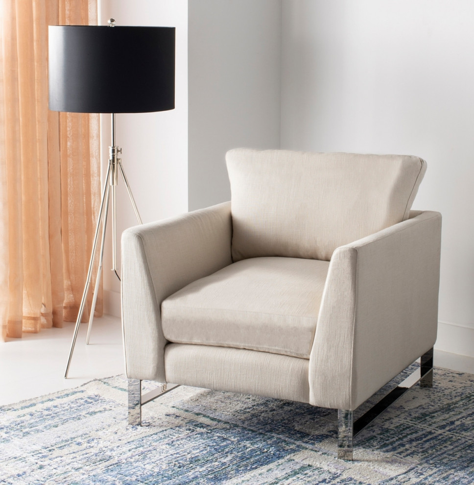 Mayer Linen Blend Arm Chair   Contemporary   Armchairs And Accent Chairs   by V.S.D Furniture  Houzz