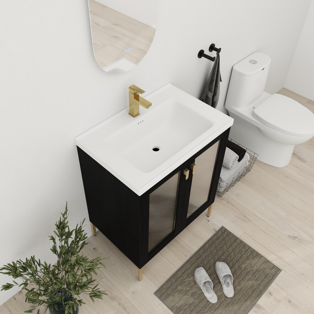 BNK 28/32 inch Freestanding Single Sink Bathroom Vanity with Soft Close Door and 1 adjustable shelf