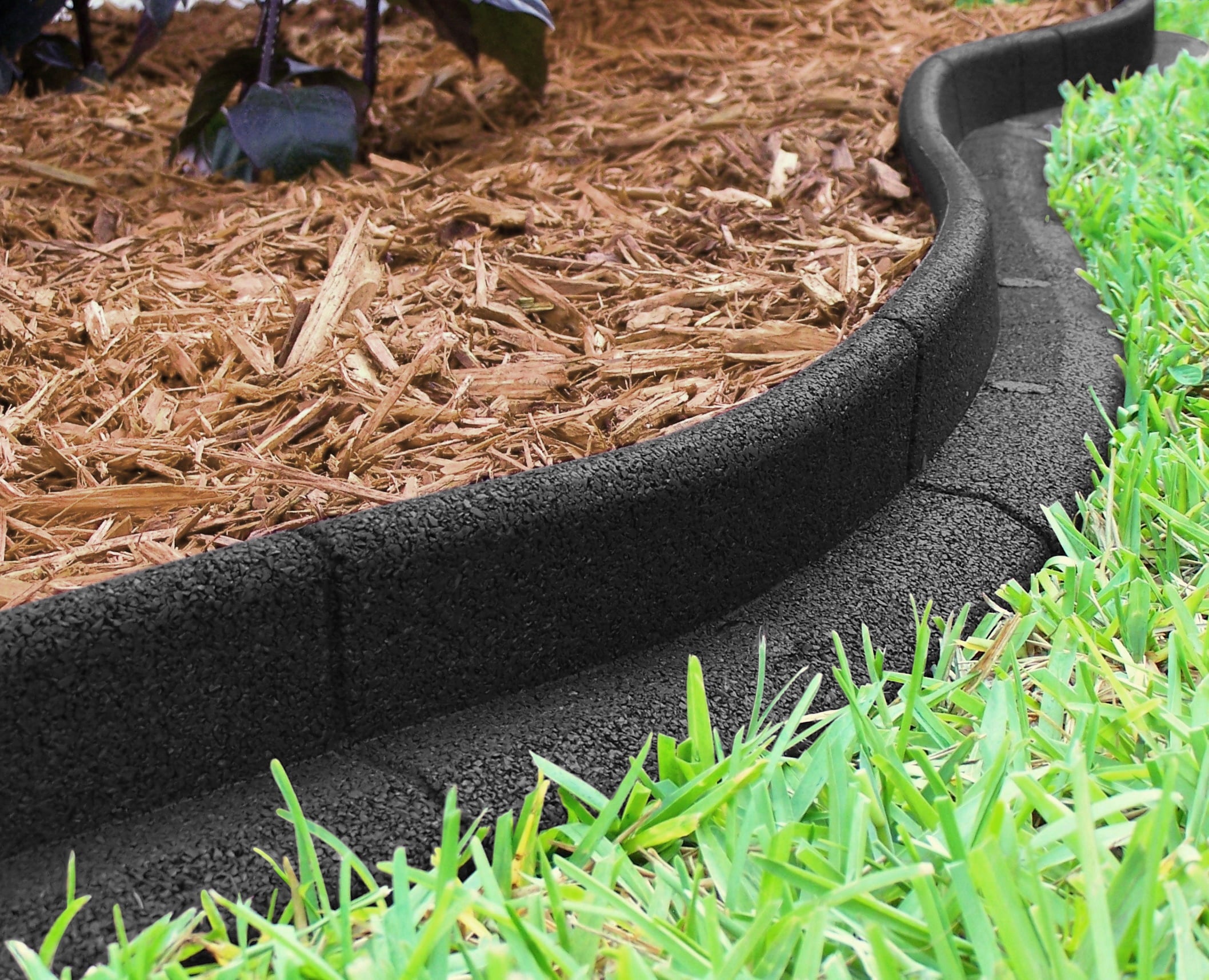 Eco Border 3" x 48" Black Rubber No Dig Landscape Garden Border Edging (Pack 6)