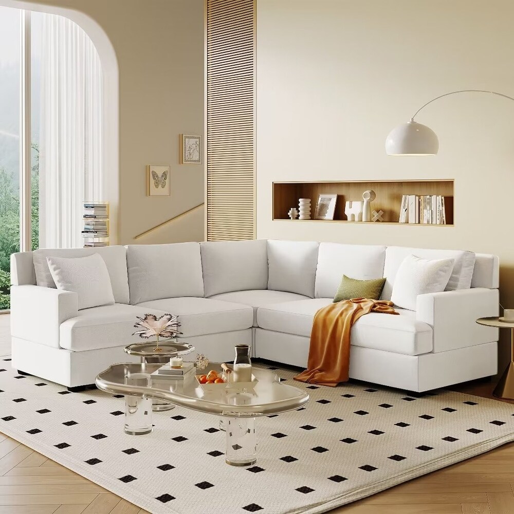 Sectional Modular Sofa with 2 Tossing cushions and Solid Frame   87.8\