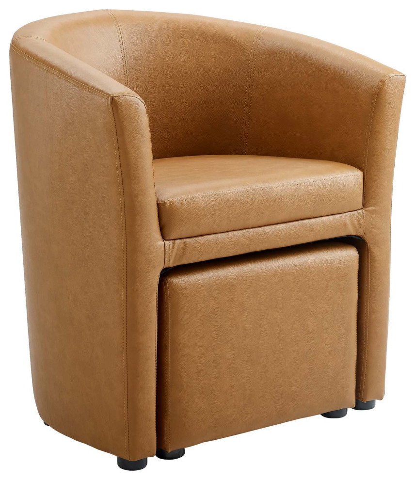 Tomas Tan Armchair and Ottoman   Contemporary   Armchairs And Accent Chairs   by V.S.D Furniture  Houzz