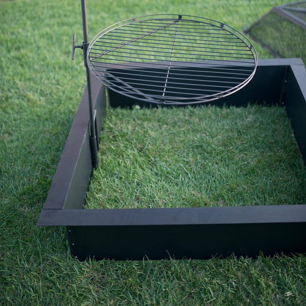 BLUE SKY OUTDOOR LIVING Heavy-Duty 36 in. x 10 in. Square Steel Wood Fire Pit Ring with 2.7 mm Steel FF3636