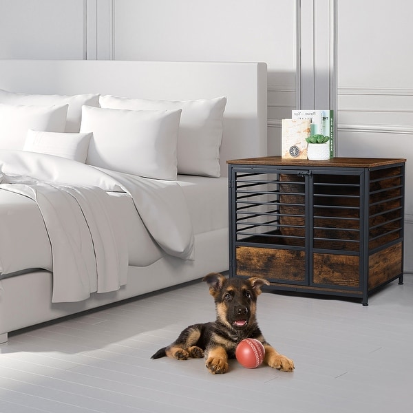 Dog Crate Furniture House Cage with Storage Indoor Living Room Bedroom Side End Table