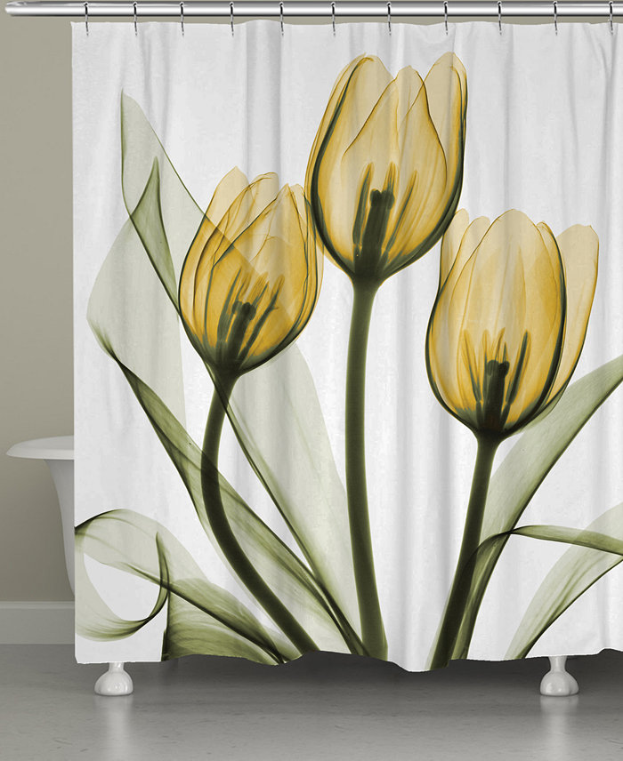 Laural Home Golden Tulips Shower Curtain