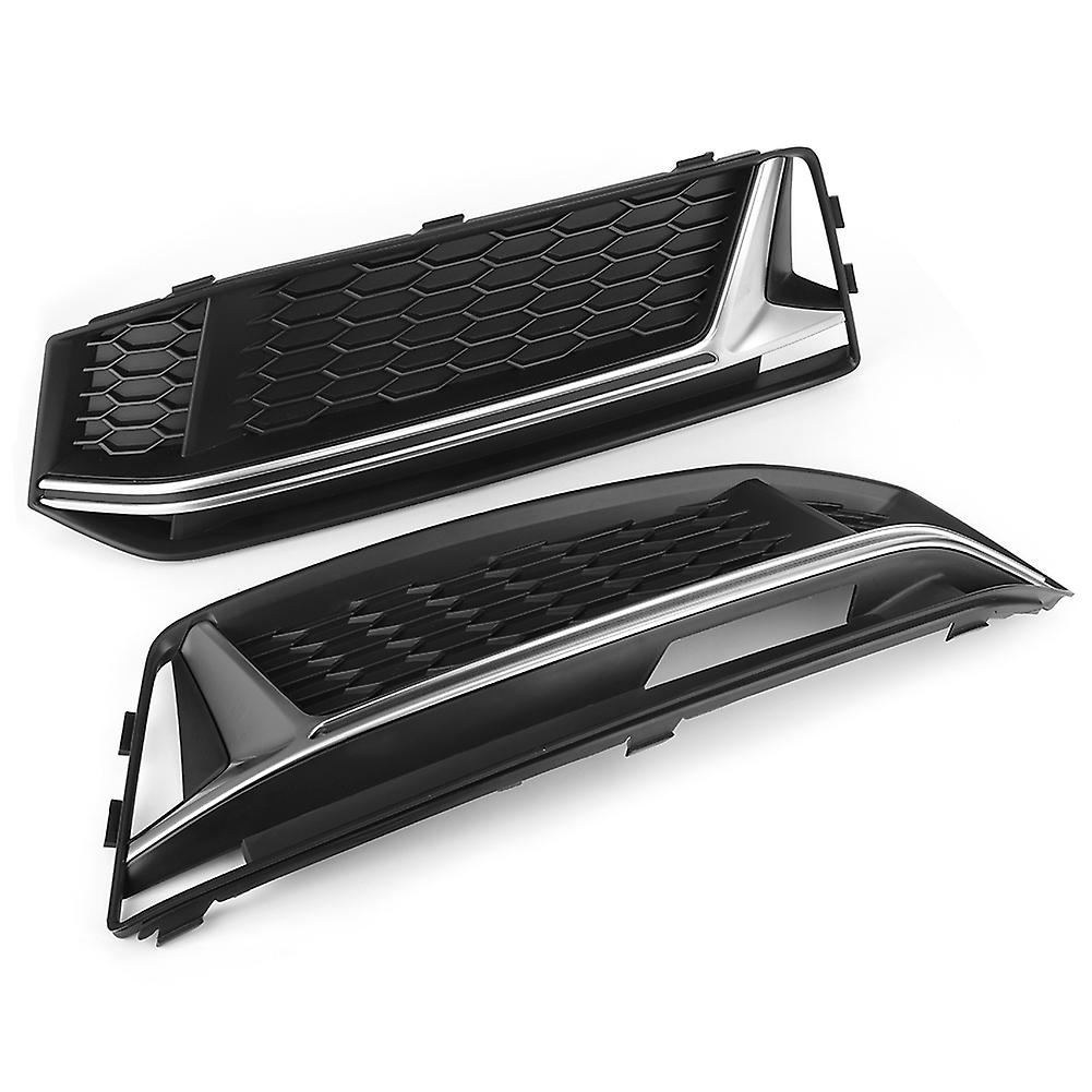 Pair Of Fog Light Lamp Grille Grill Cover Refit For S4 Style Fits For A4 B9 2017-2019