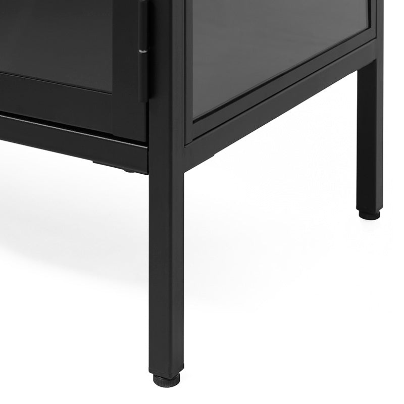 CARMEL 3 Glass Doors Sideboard 132cm - Black