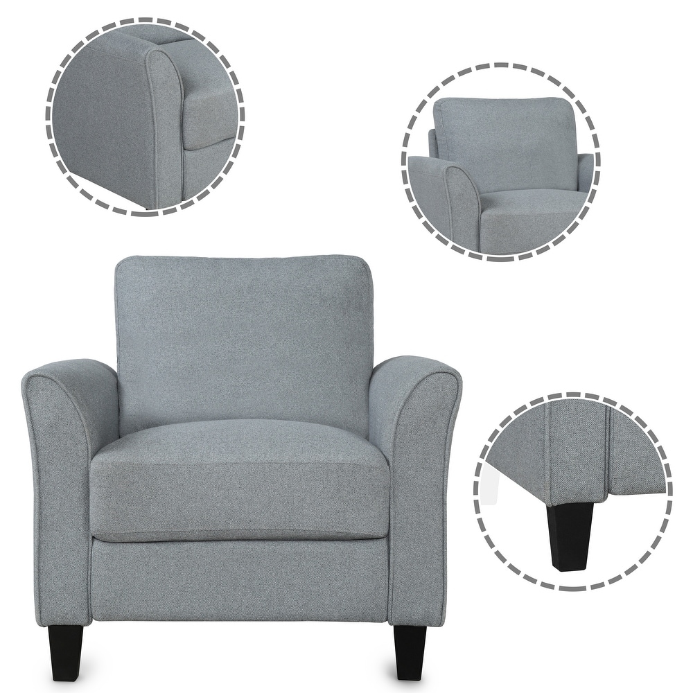 Fabric Living Room Sofa Set with Chair and 3 Seat Sofa