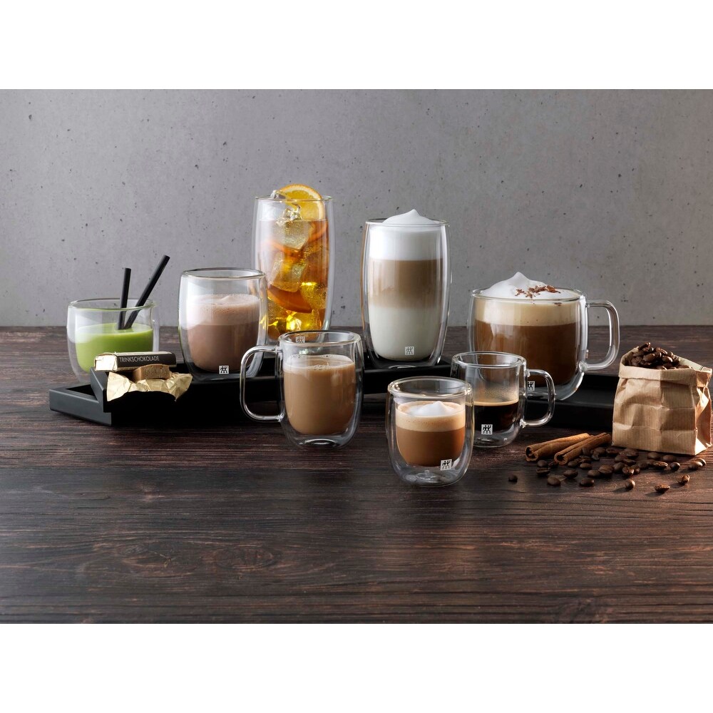 ZWILLING Sorrento 2 pc Double Wall Glass Espresso Cup Set   Clear