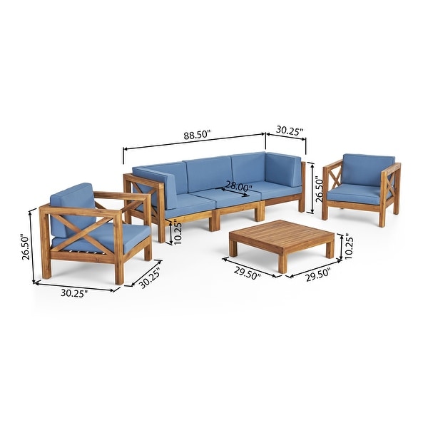 Brava Outdoor Acacia Wood 6piece Chat Set by Christopher Knight Home