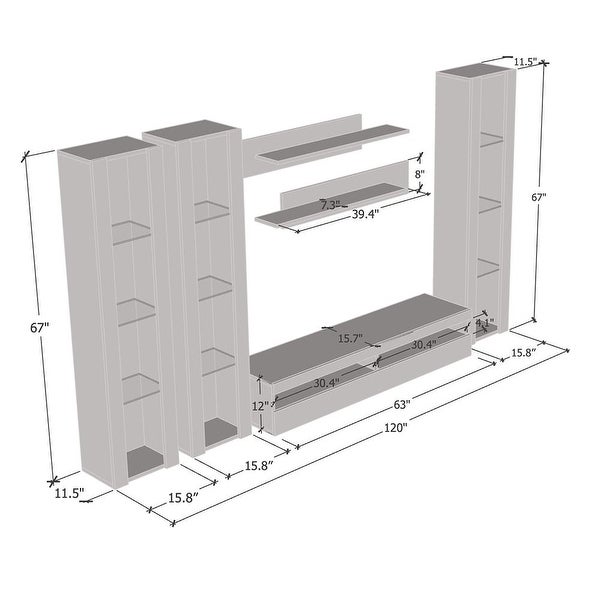 Fly CD2 35TV Wall Mounted Floating Modern Entertainment Center