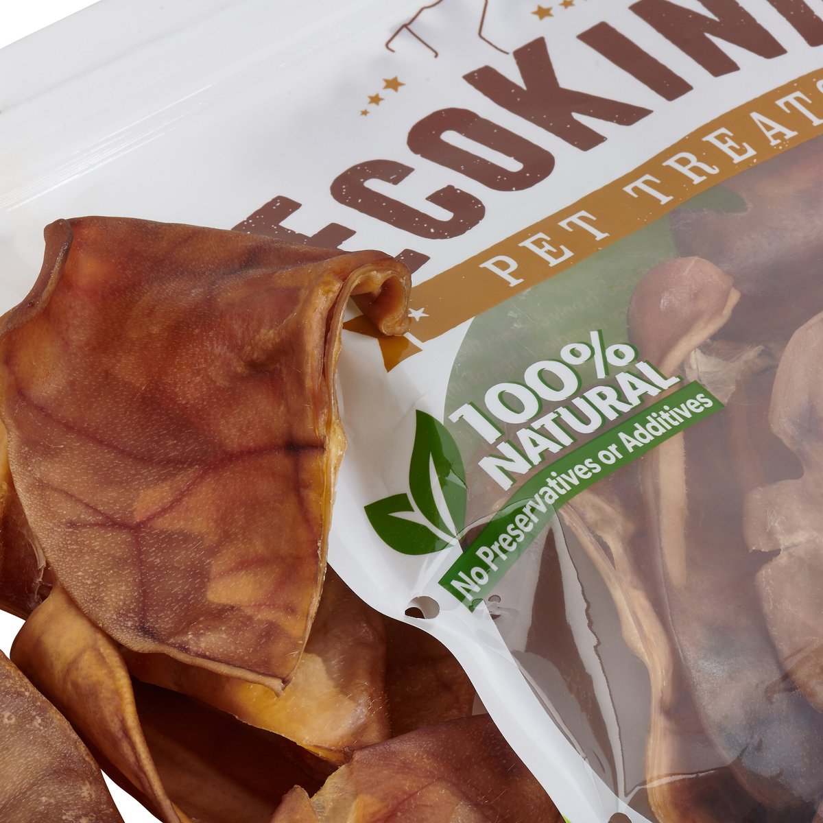 EcoKind Oven-Baked Pig Ear Dog Treats， 10 count