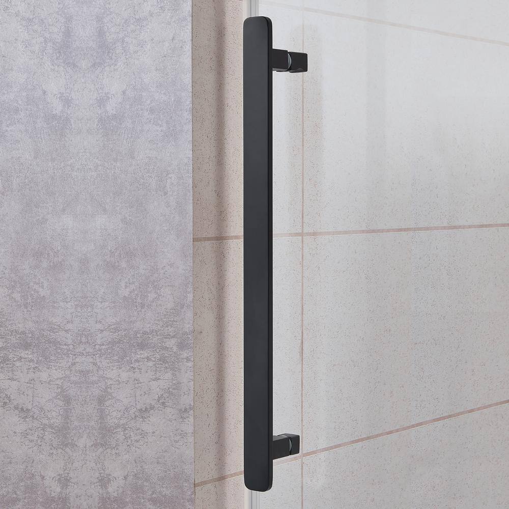 Glacier Bay Tidal 48 in. W x 78.74 in. H Sliding Semi Frameless Shower Door in Matte Black GBSH153