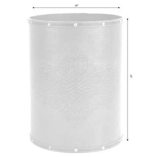 Vintiquewise 10 in. x 10 in. x 13 in. High Faux Leather Antique Design Waste Bin QI003103