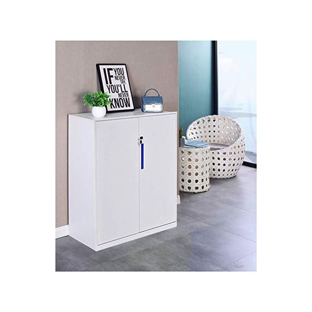 MECOLOR 35.4 in. Metal Office File Cabinet with Door and Lock   White   35.4 X 15.75 X 36.4 In.