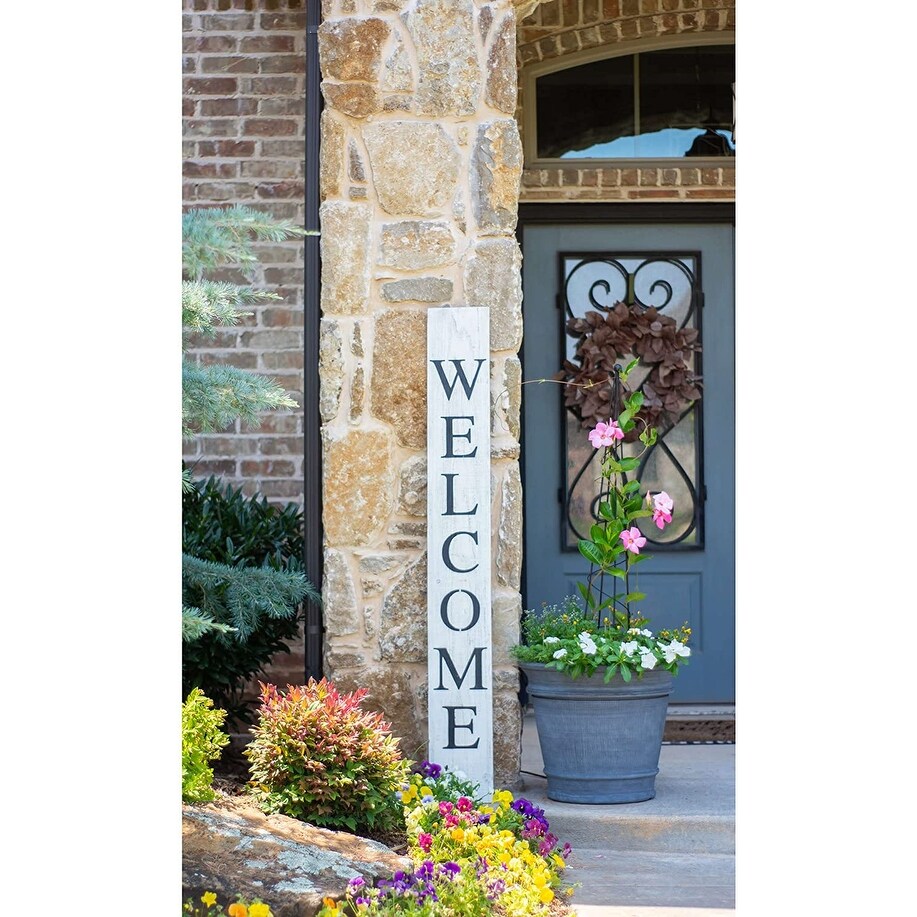 Rustic Farmhouse 5ft Vertical Front Porch Welcome Sign