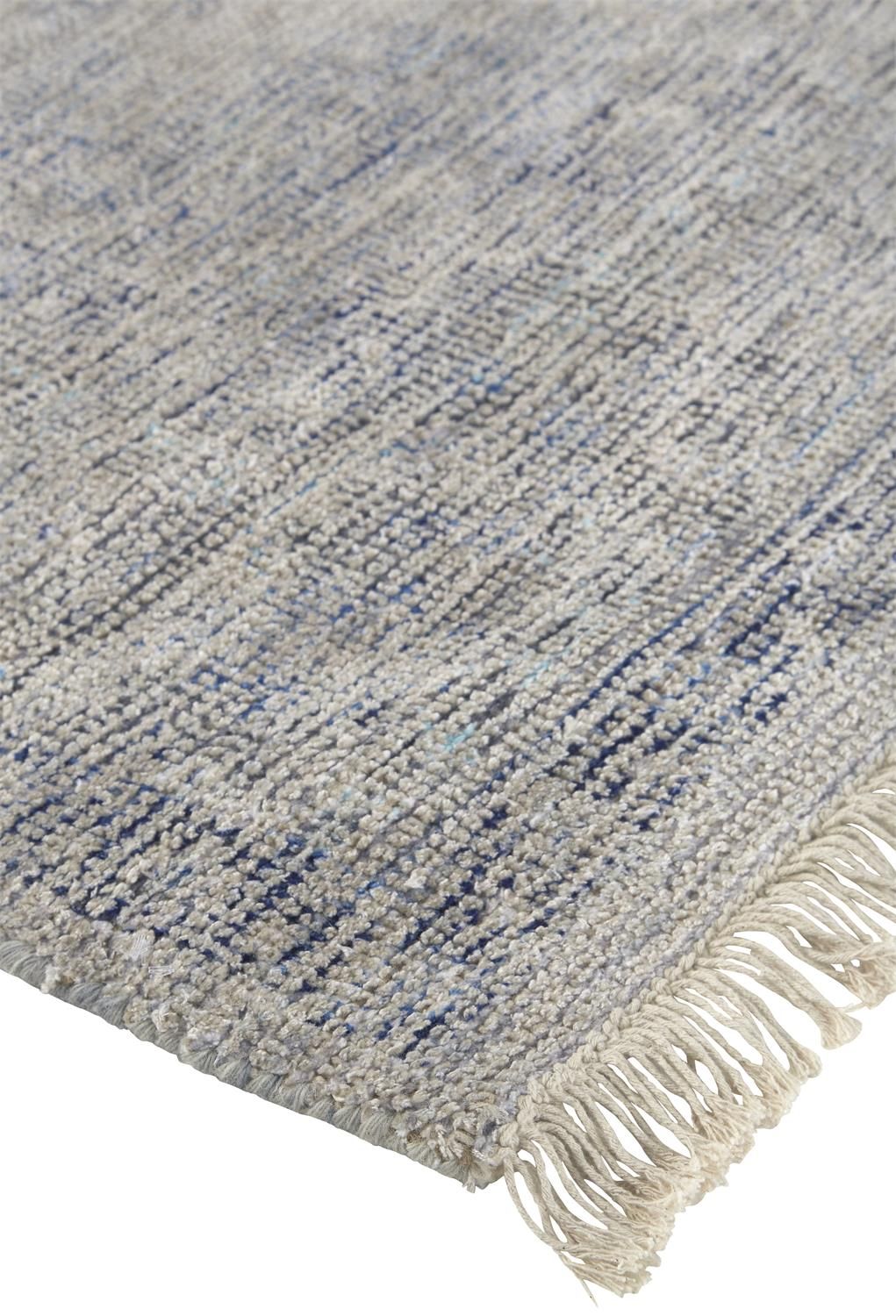 Ramey Hand Woven Gray and Blue Rug by BD Fine