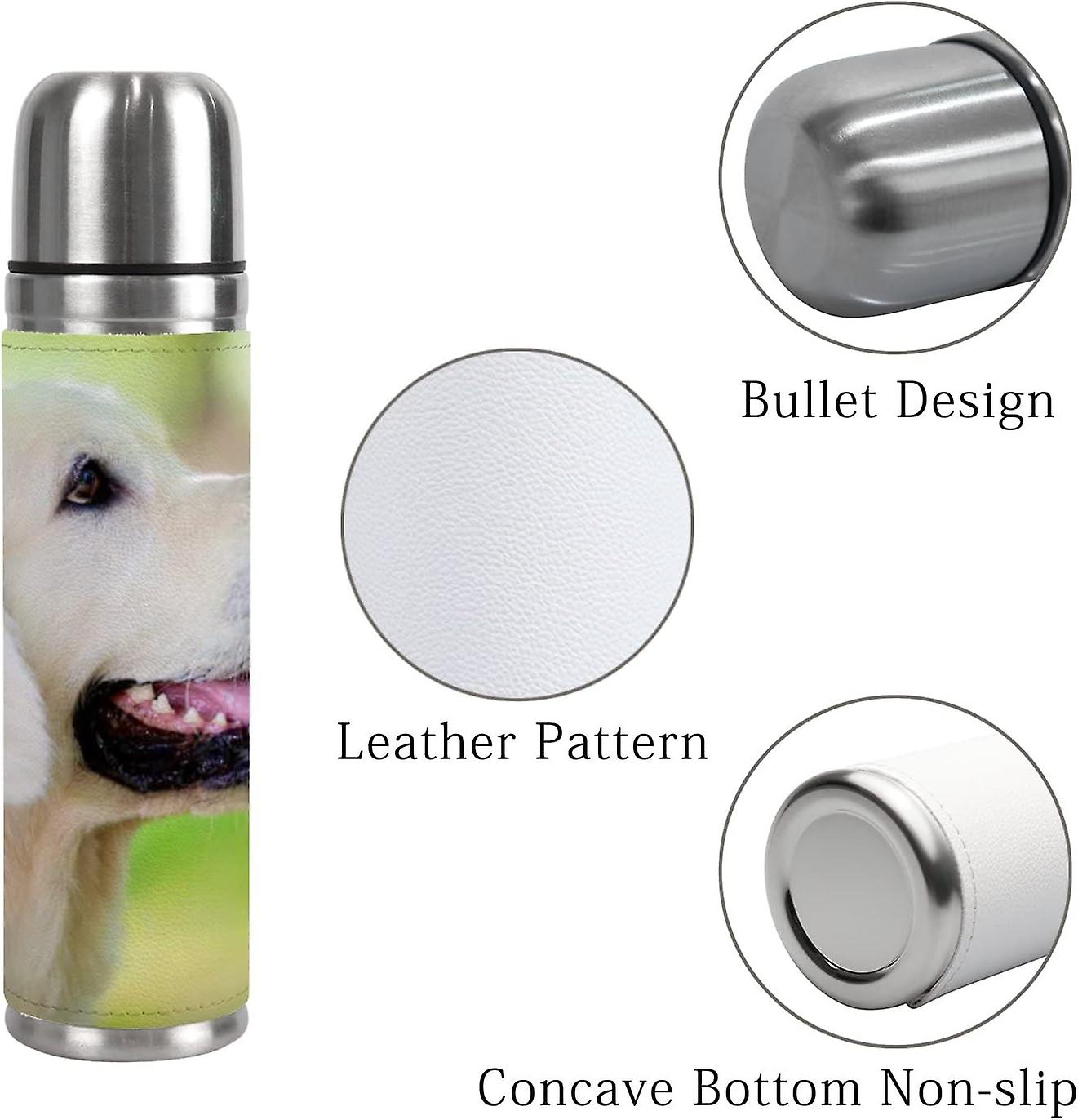 Insulated Mug Stainless Steel Water Bottle Golden Retriever Dog With Butterfly Vacuum Cup Travel Mug For Office