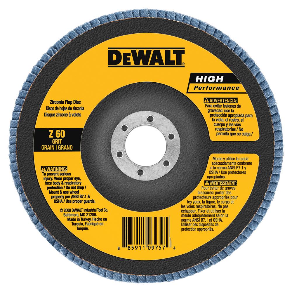 DW 4-1/2 In. x 5/8 In. to 11 120 g Type 29 HP Flap Disc DW8314 from DW