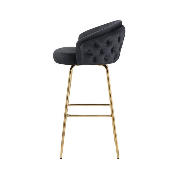 Art Leon Swivel Velvet Uhpolstered Bar Stool