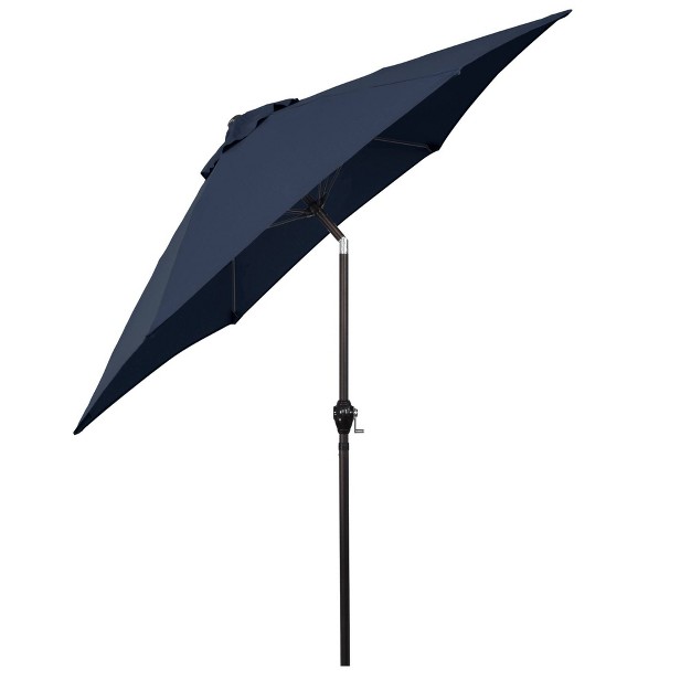 9 x27 X 9 x27 Aluminum Market Patio Umbrella With Crank Lift And Push Button Tilt Navy Astella