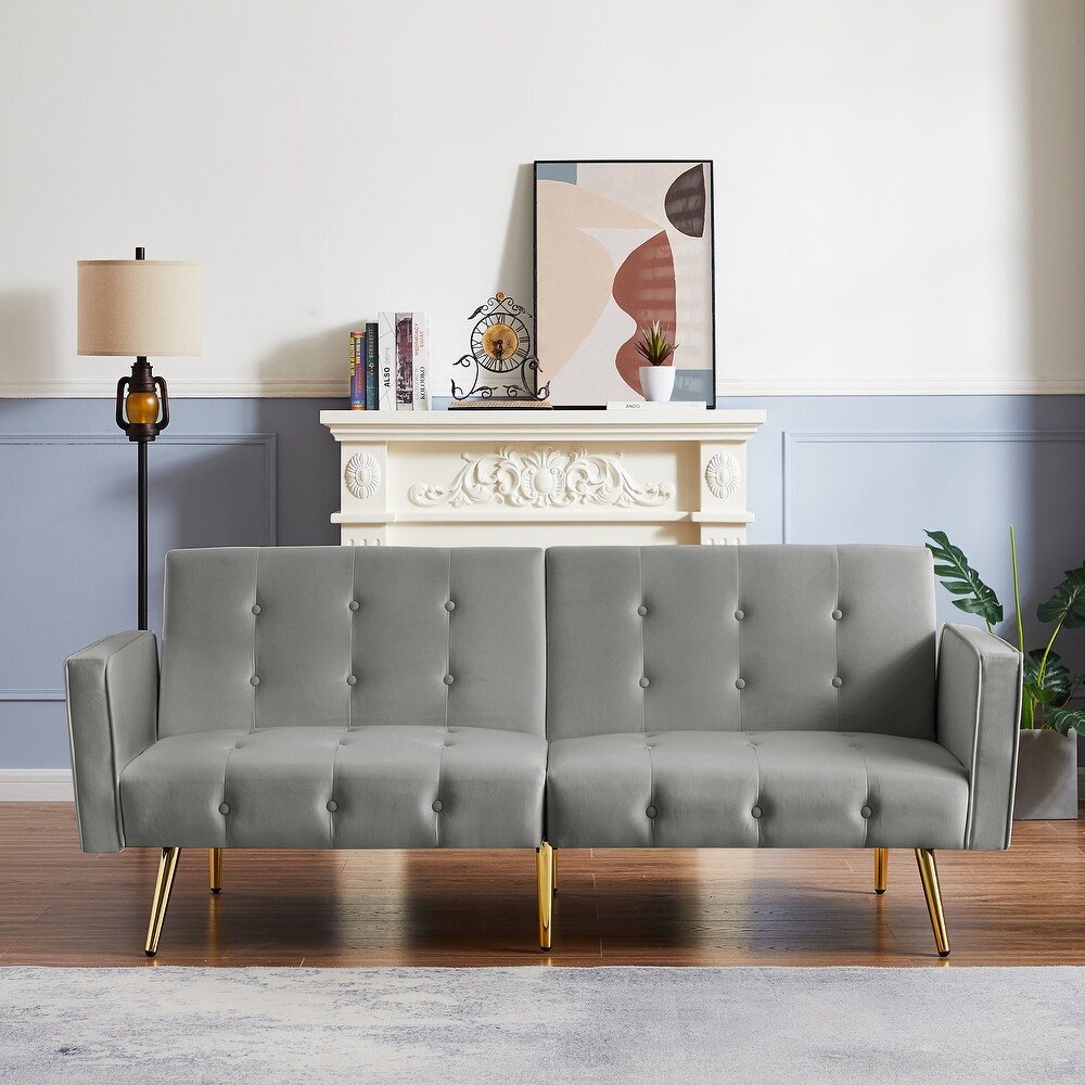 Modern Velvet button tufted sofa bed