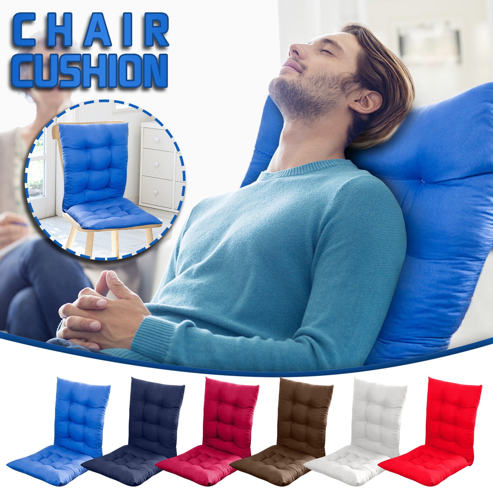 Puntoco Clearance Solarium Indoor/Outdoor Rocking Chair Pad Seat and Seatback Cushion Red